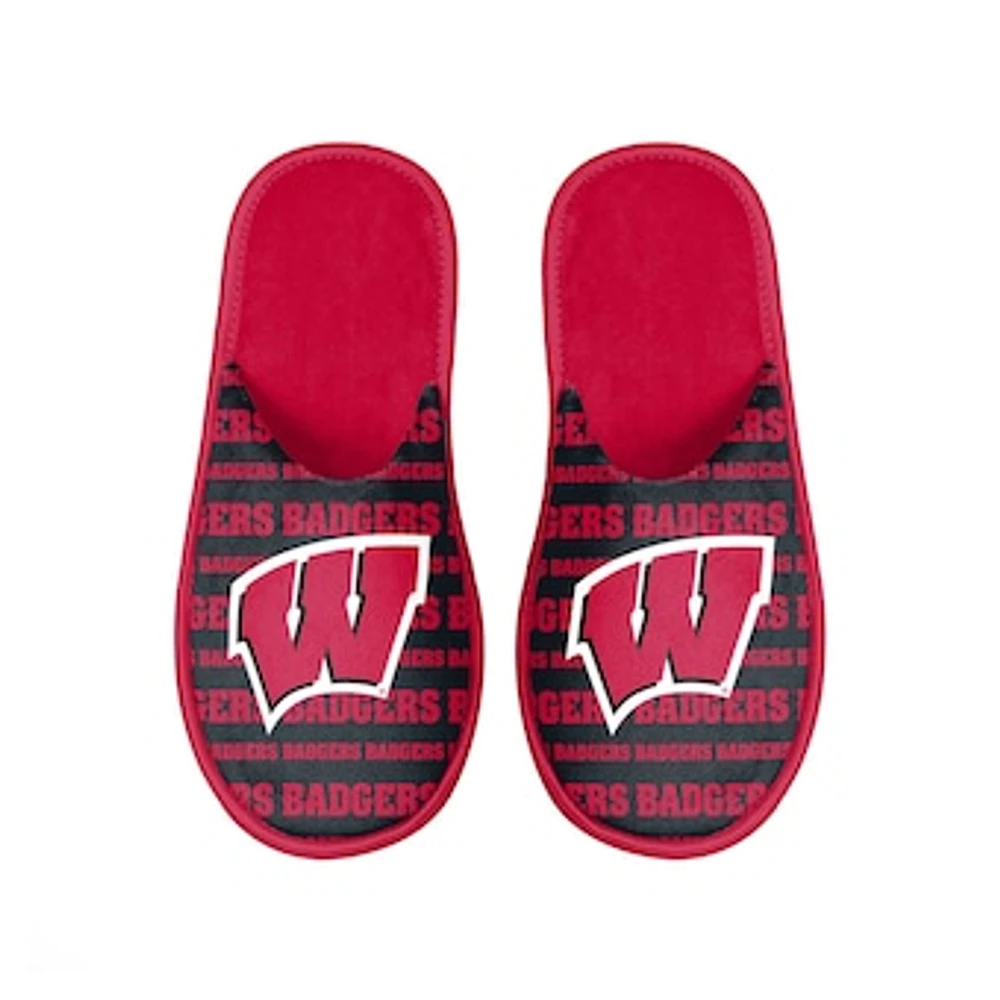 Men's FOCO Wisconsin Badgers Scuff Logo Slide Slippers