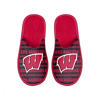 Men's FOCO Wisconsin Badgers Scuff Logo Slide Slippers