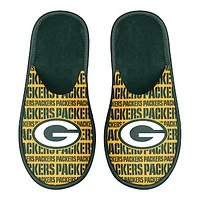 Men's FOCO Green Bay Packers Scuff Logo Slide Slippers