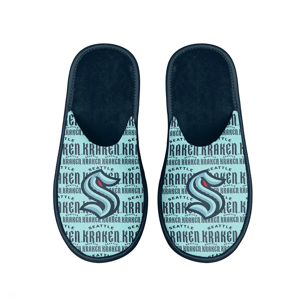 Men's FOCO Seattle Kraken Scuff Logo Slide Slippers