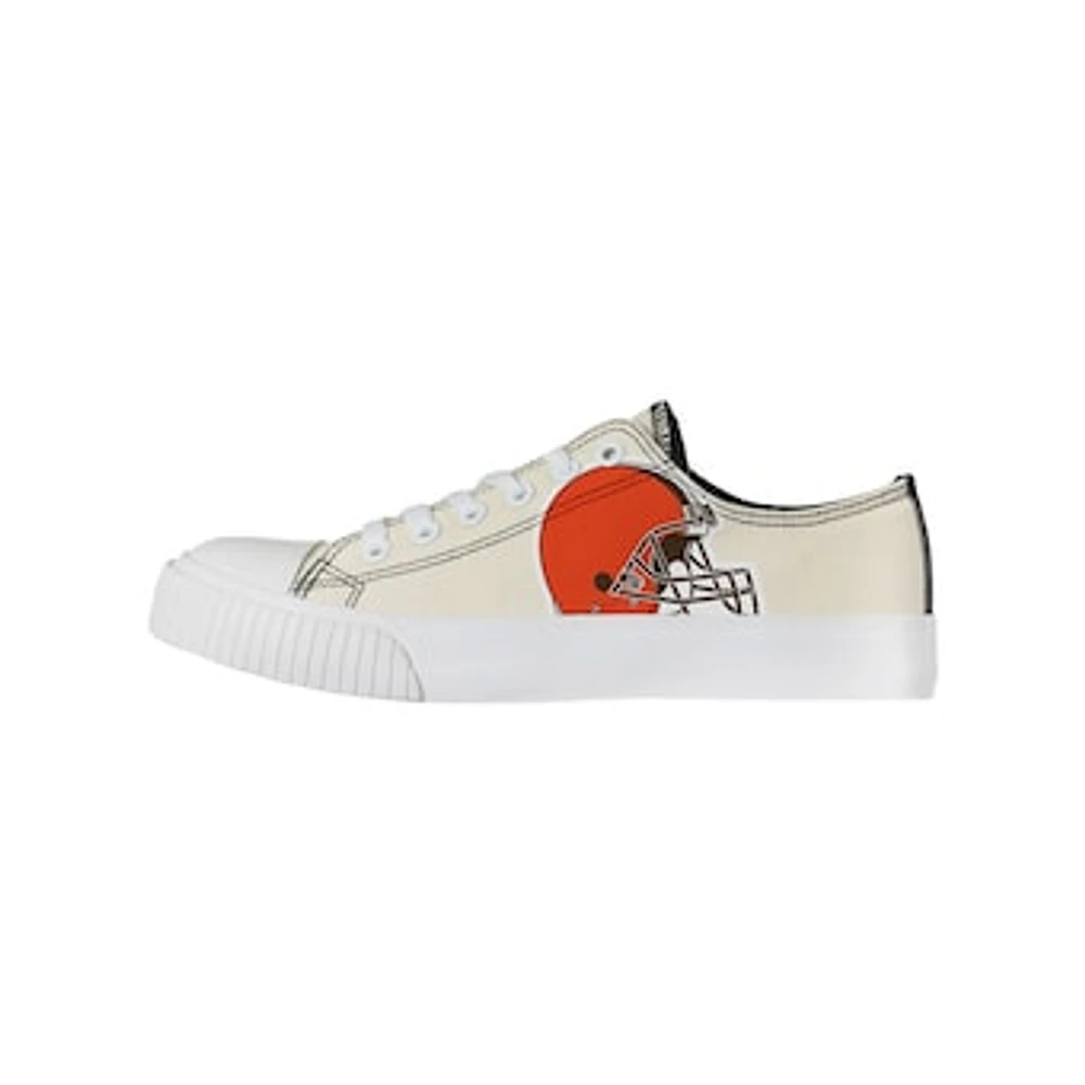 Women's FOCO Cream Cleveland Browns Low Top Canvas Shoes