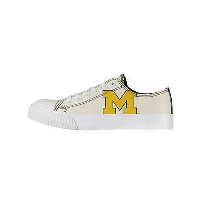 Women's FOCO Cream Michigan Wolverines Low Top Canvas Shoes