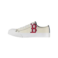 Women's FOCO Cream Boston Red Sox Low Top Canvas Shoes