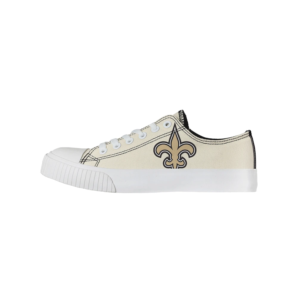 Women's FOCO Cream New Orleans Saints Low Top Canvas Shoes