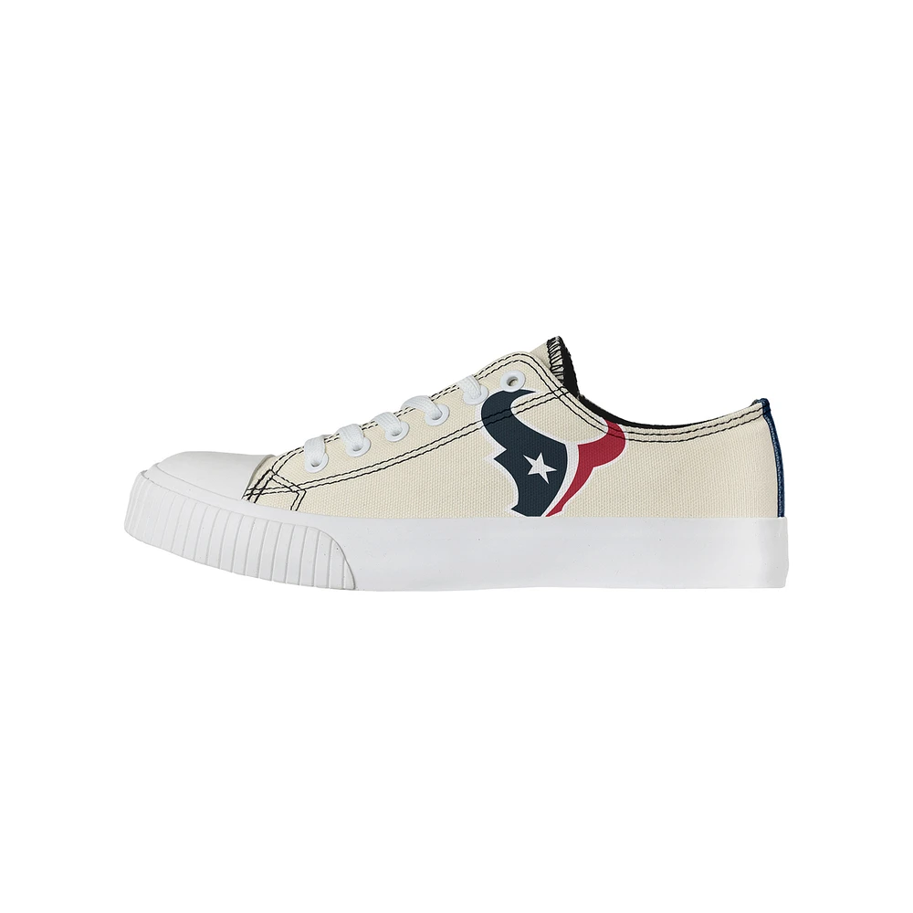 Women's FOCO Cream Houston Texans Low Top Canvas Shoes