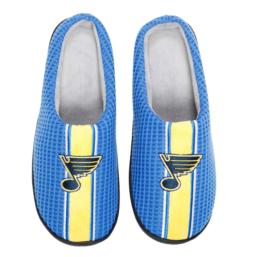 Men's FOCO Blue St. Louis Blues Team Stripe Memory Foam Slide Slippers