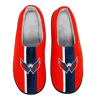 Men's FOCO Red Washington Capitals Team Stripe Memory Foam Slide Slippers