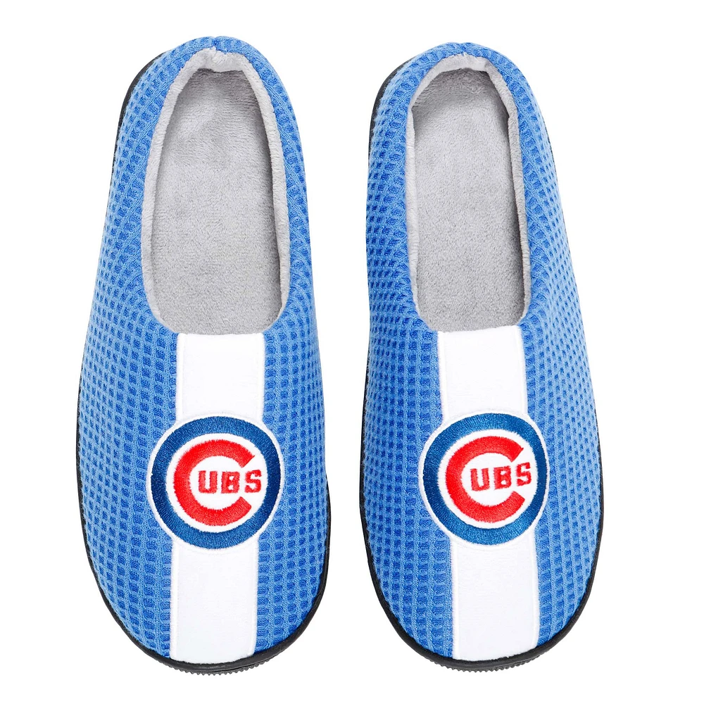 Men's FOCO Royal Chicago Cubs Team Stripe Memory Foam Slide Slippers