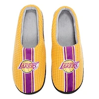 Men's FOCO Gold Los Angeles Lakers Team Stripe Memory Foam Slide Slippers