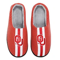 Men's FOCO Crimson Oklahoma Sooners Team Stripe Memory Foam Slide Slippers