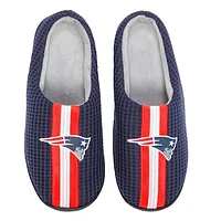 Men's FOCO Navy New England Patriots Team Stripe Memory Foam Slide Slippers