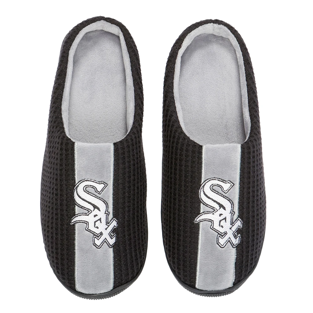 Men's FOCO Black Chicago White Sox Team Stripe Memory Foam Slide Slippers