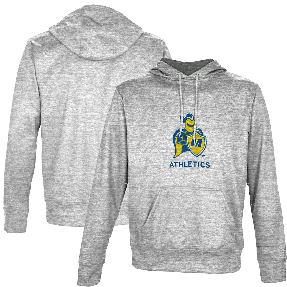 Men's ProSphere Gray Madonna Crusaders Athletics Name Drop Pullover Hoodie