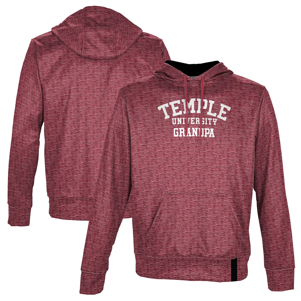 Men's ProSphere Cherry Temple Owls Grandpa Name Drop Pullover Hoodie