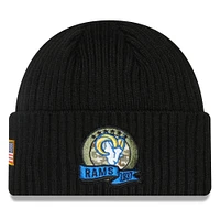 Men's New Era Black Los Angeles Rams 2022 Salute To Service - Knit Hat