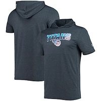 Men's New Era Heathered Navy Tennessee Titans Team Brushed Hoodie T-Shirt