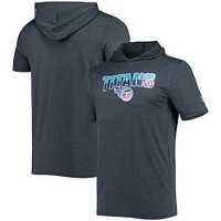 Men's New Era Heathered Navy Tennessee Titans Team Brushed Hoodie T-Shirt