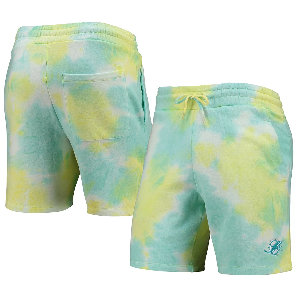 Men's New Era White Miami Dolphins Tie-Dye Shorts