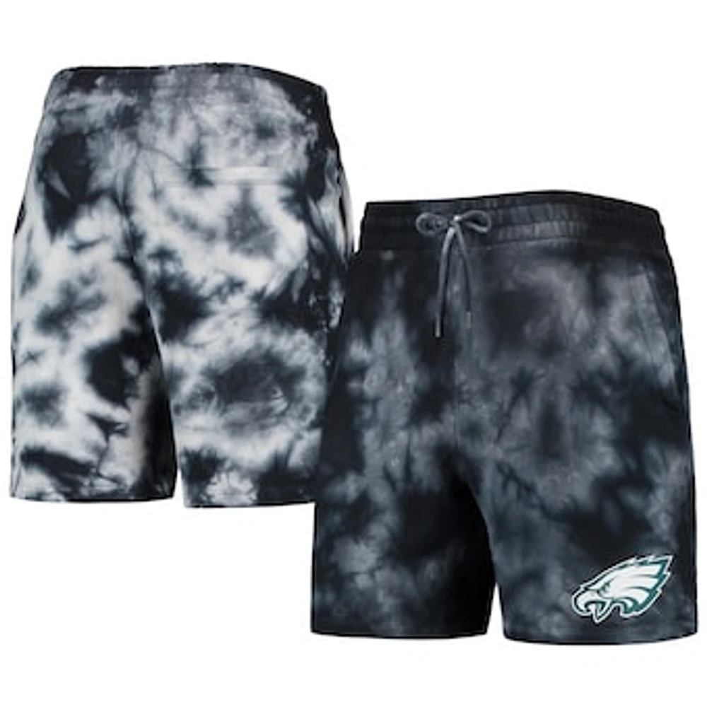 Men's New Era Black Philadelphia Eagles Tie-Dye Shorts