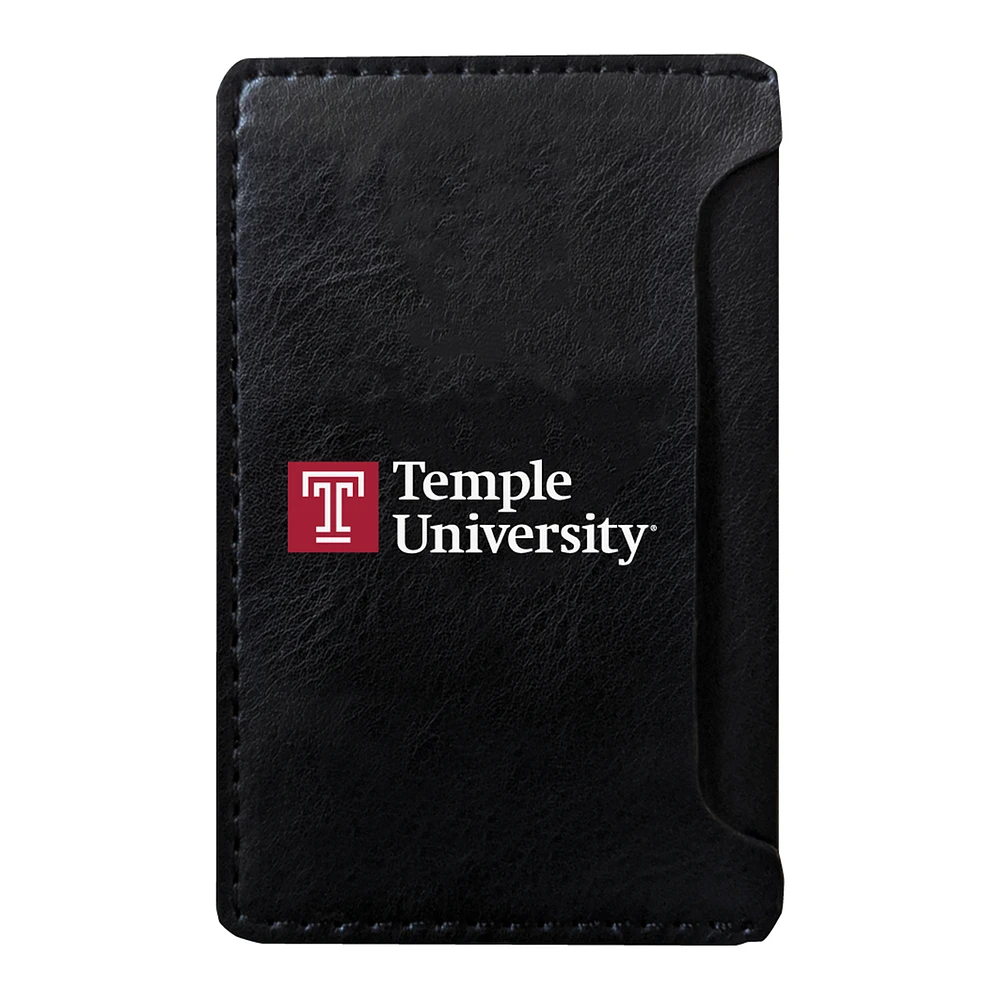 Black Temple Owls Faux Leather Phone Wallet Sleeve