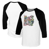 Youth Tiny Turnip White/Black Milwaukee Brewers Peace Love Baseball Raglan 3/4 Sleeve T-Shirt