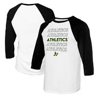 Women's Tiny Turnip White/Black Athletics Stacked 3/4-Sleeve Raglan T-Shirt