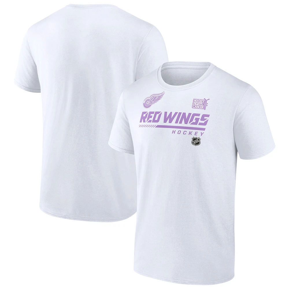 Men's White Detroit Red Wings NHL Hockey Fights Cancer T-Shirt