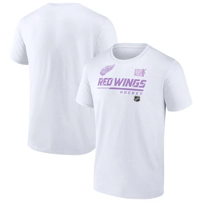 Men's White Detroit Red Wings NHL Hockey Fights Cancer T-Shirt