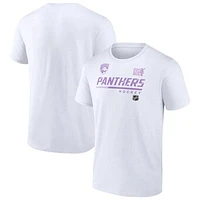 Men's White Florida Panthers NHL Hockey Fights Cancer T-Shirt