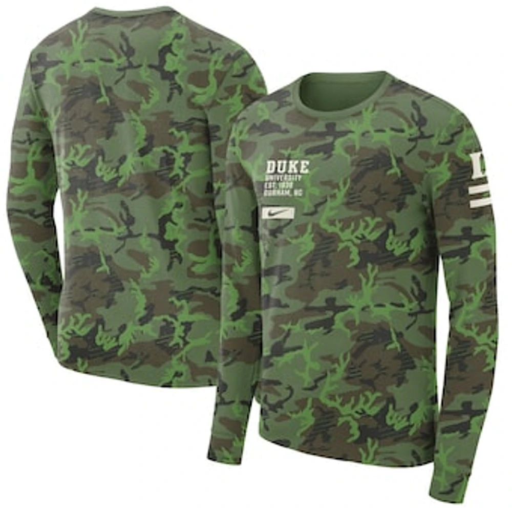 Men's Nike Camo Duke Blue Devils Military Long Sleeve T-Shirt