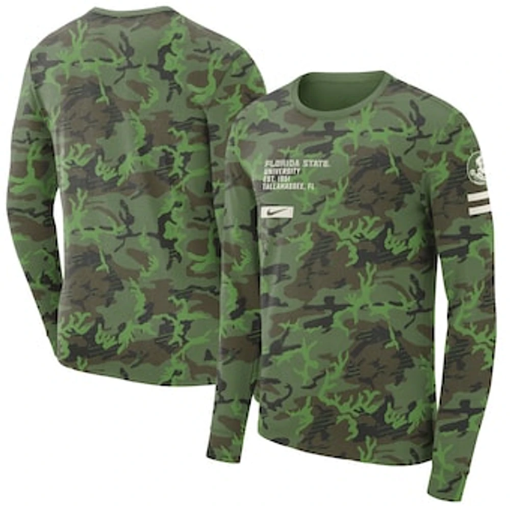 Men's Nike Camo Florida State Seminoles Military Long Sleeve T-Shirt