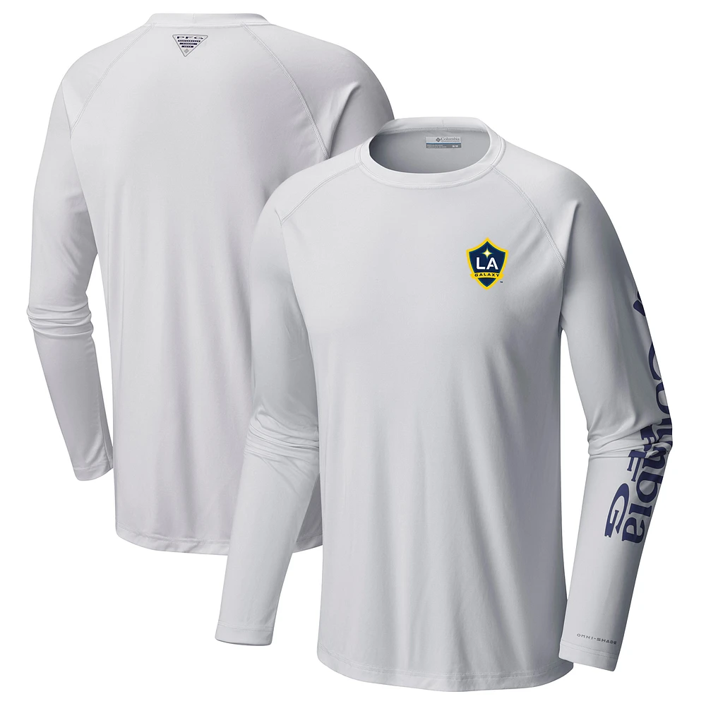 Men's Columbia White LA Galaxy Terminal Tackle Long Sleeve T-Shirt