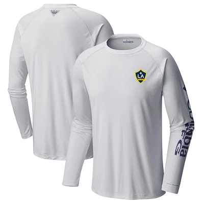 Men's Columbia White LA Galaxy Terminal Tackle Long Sleeve T-Shirt