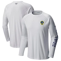 Men's Columbia White LA Galaxy Terminal Tackle Long Sleeve T-Shirt