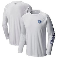 Men's Columbia White New York City FC Terminal Tackle Long Sleeve T-Shirt