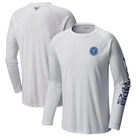 Men's Columbia White New York City FC Terminal Tackle Long Sleeve T-Shirt