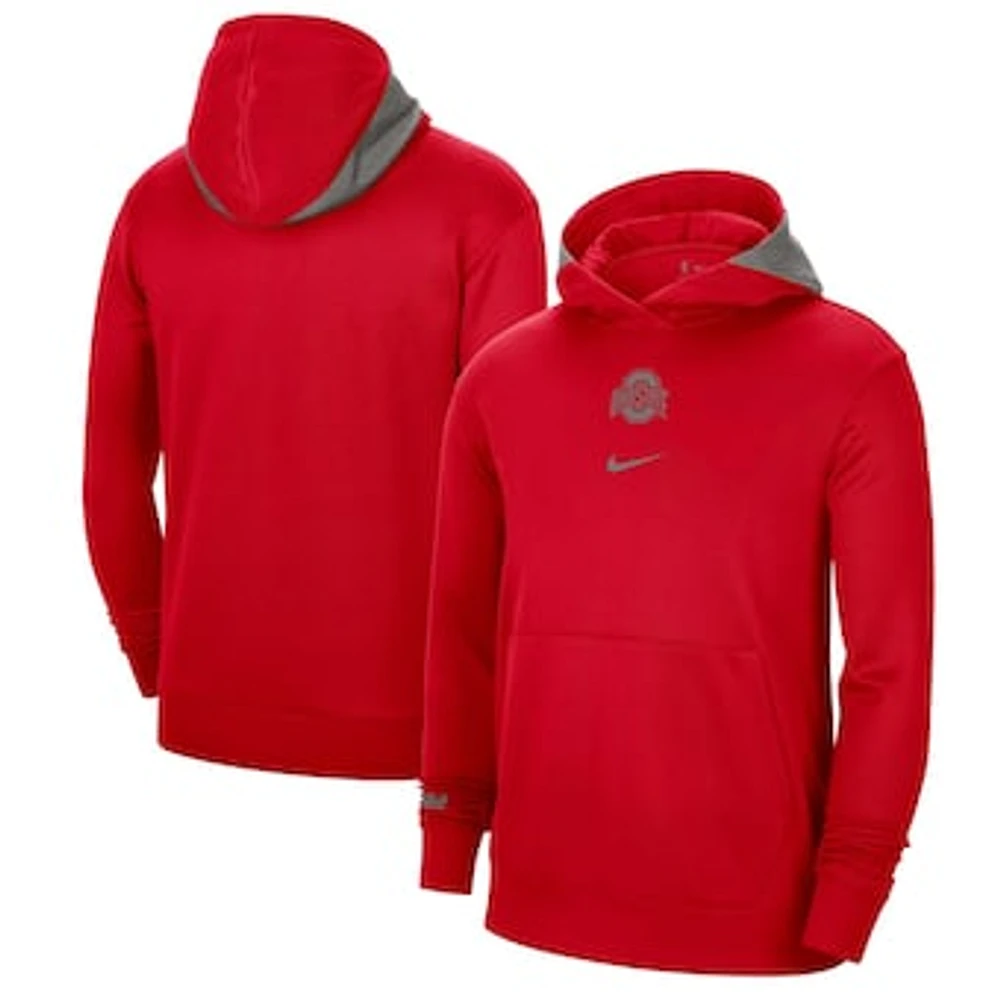 Men's Nike Scarlet Ohio State Buckeyes Team Basketball Spotlight Performance Pullover Hoodie