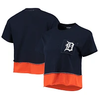 Women's Refried Apparel Navy Detroit Tigers Cropped T-Shirt