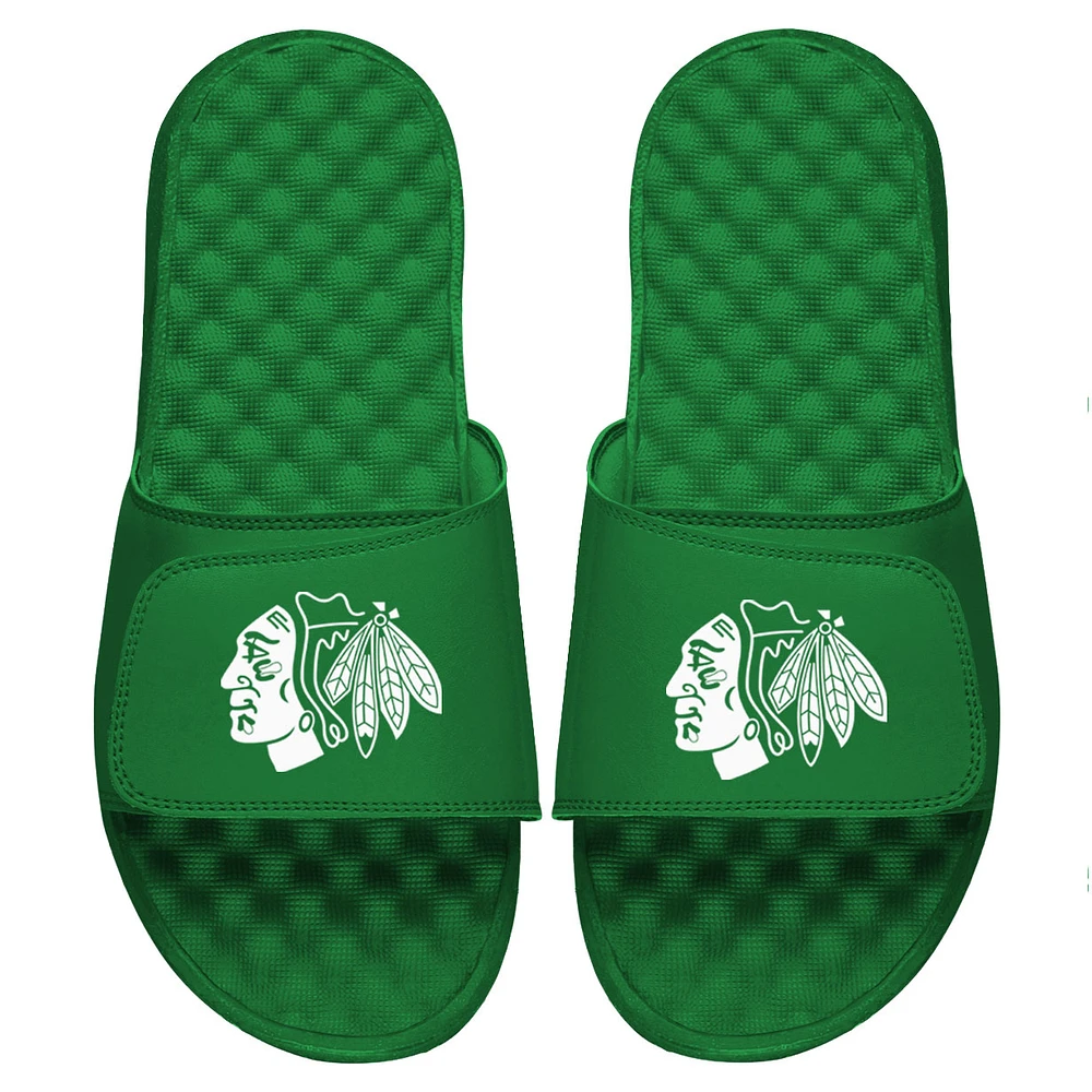Men's ISlide Kelly Green Chicago Blackhawks St. Patrick's Day Slide Sandals
