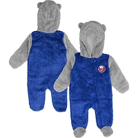 Newborn & Infant Royal New York Islanders Game Nap Teddy Fleece Bunting Full-Zip Sleeper