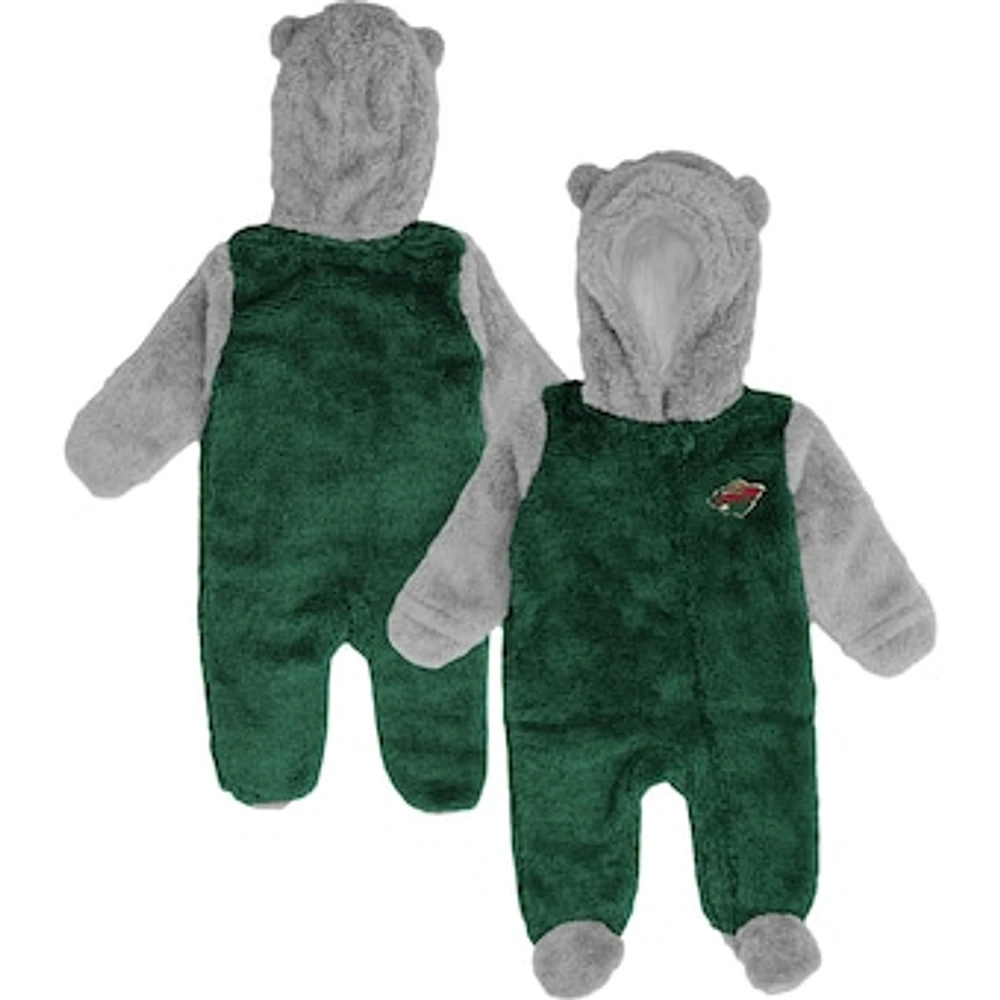 Newborn & Infant Green Minnesota Wild Game Nap Teddy Fleece Bunting Full-Zip Sleeper