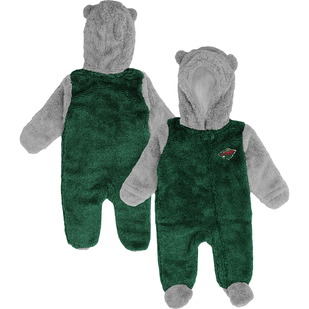 Newborn & Infant Green Minnesota Wild Game Nap Teddy Fleece Bunting Full-Zip Sleeper