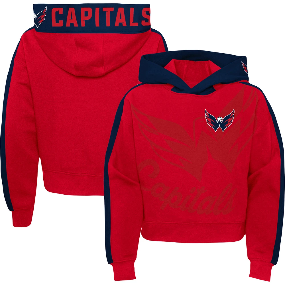 Girls Youth Red Washington Capitals Record Setter Pullover Hoodie