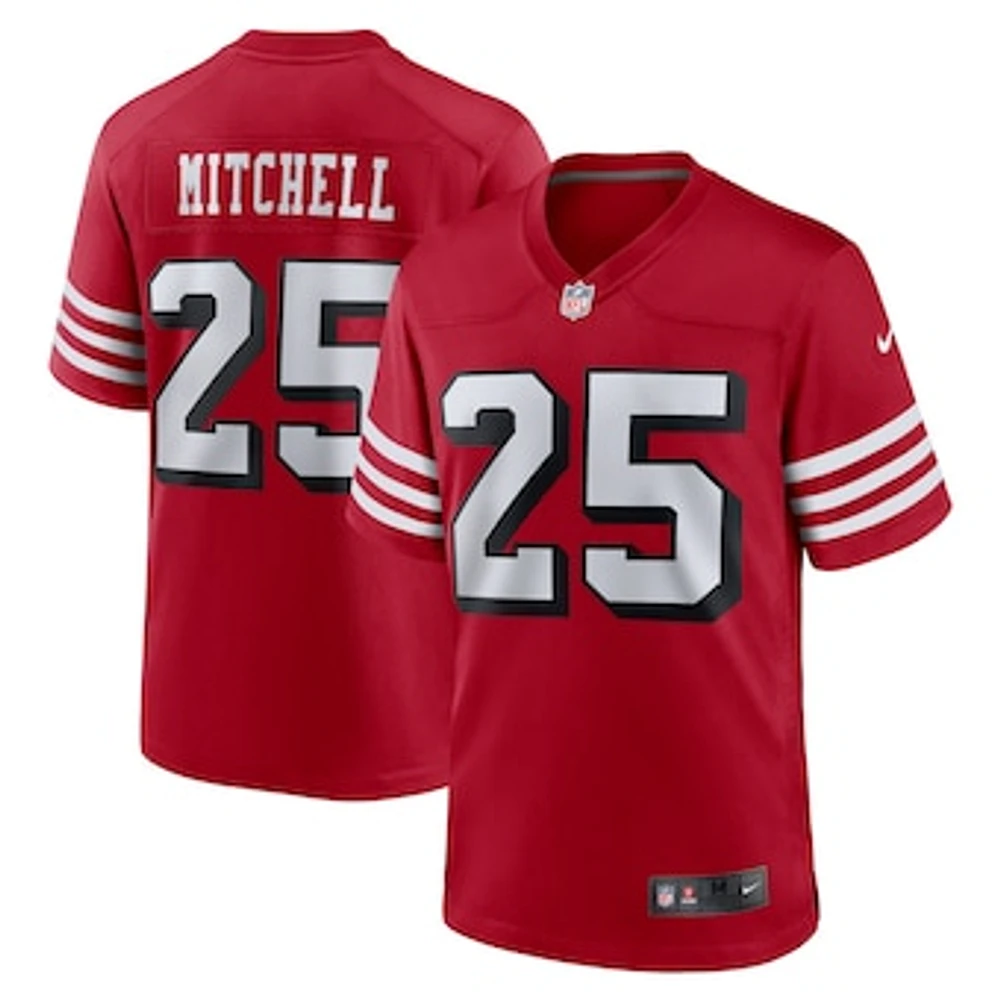 Men's Nike Elijah Mitchell Scarlet San Francisco 49ers Alternate Team Game Jersey