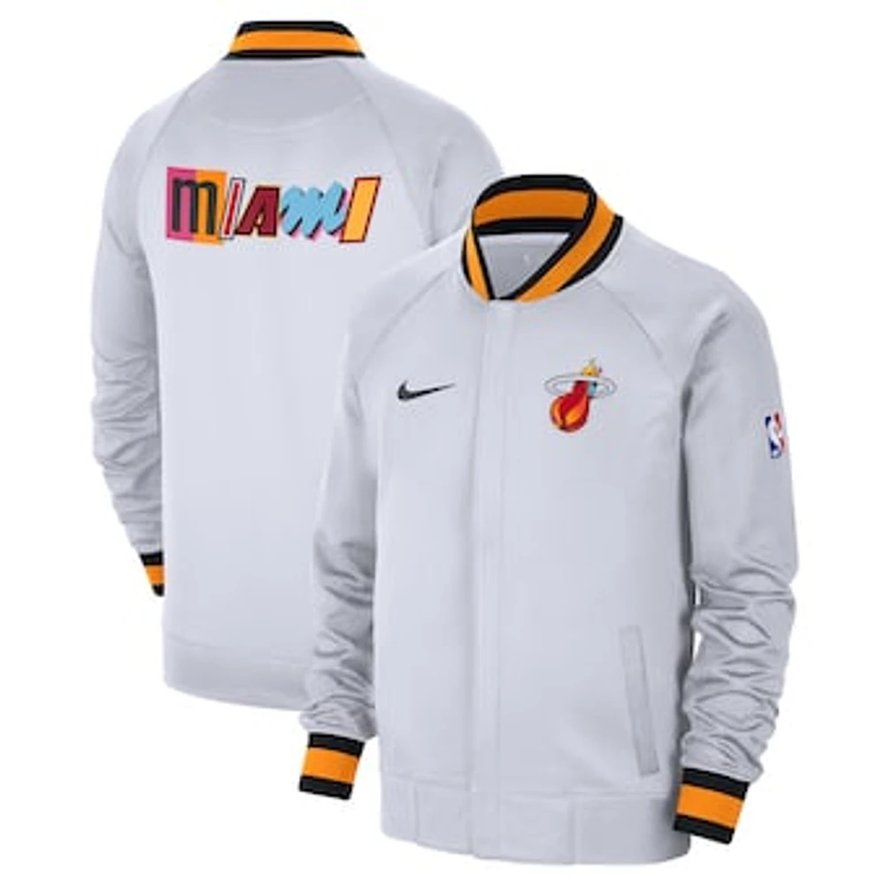 Men's Nike White/Black Miami Heat 2022/23 City Edition Showtime Thermaflex Full-Zip Jacket