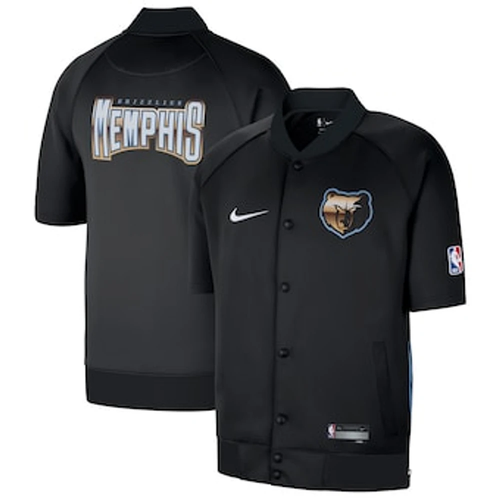 Men's Nike Black Memphis Grizzlies 2022/23 City Edition Showtime Raglan Short Sleeve Full-Snap Jacket