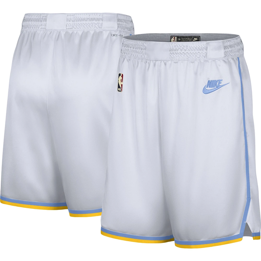 Men's Nike White Los Angeles Lakers 2022/23 Classic Edition Swingman Performance Shorts