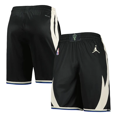 Men's Jordan Brand Black Milwaukee Bucks 2022/2023 Statement Edition Swingman Performance Shorts