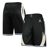 Men's Jordan Brand Black Milwaukee Bucks 2022/2023 Statement Edition Swingman Performance Shorts