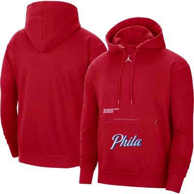 Men's Jordan Brand Red Philadelphia 76ers Courtside Statement Edition Pullover Hoodie